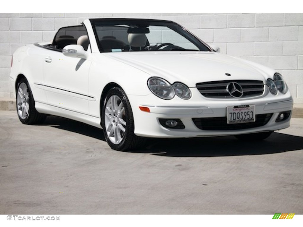 2008 CLK 350 Cabriolet - Arctic White / Stone photo #1
