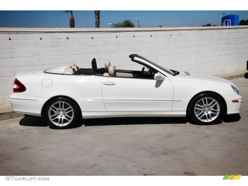 2008 CLK 350 Cabriolet - Arctic White / Stone photo #12