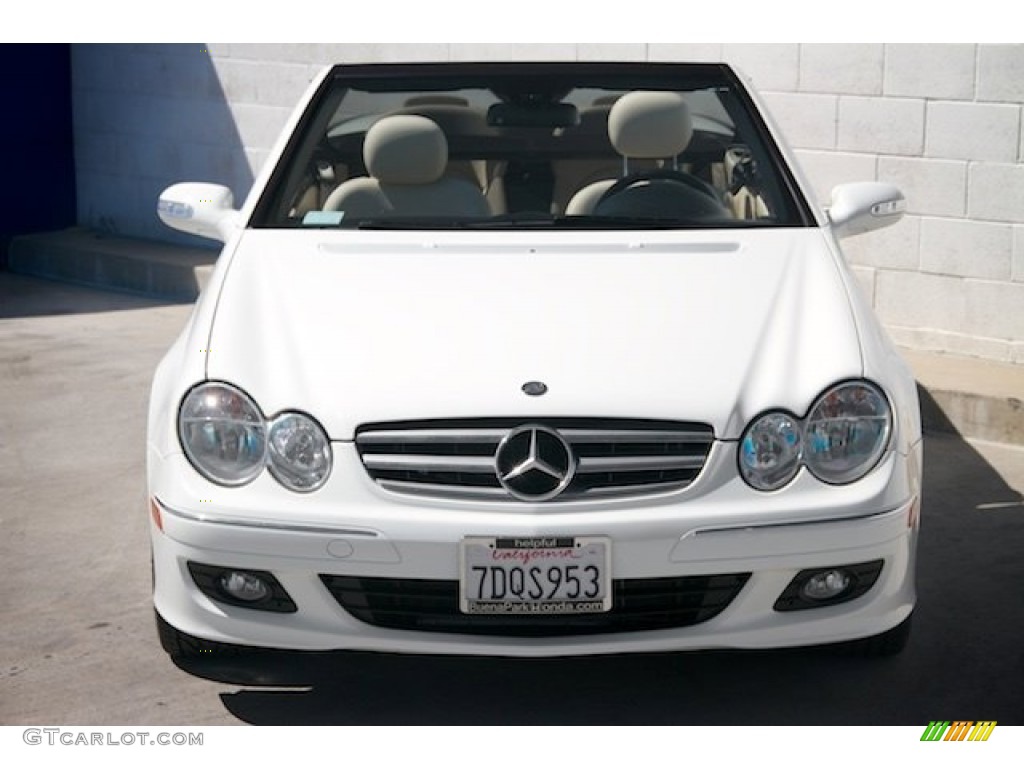 2008 CLK 350 Cabriolet - Arctic White / Stone photo #13