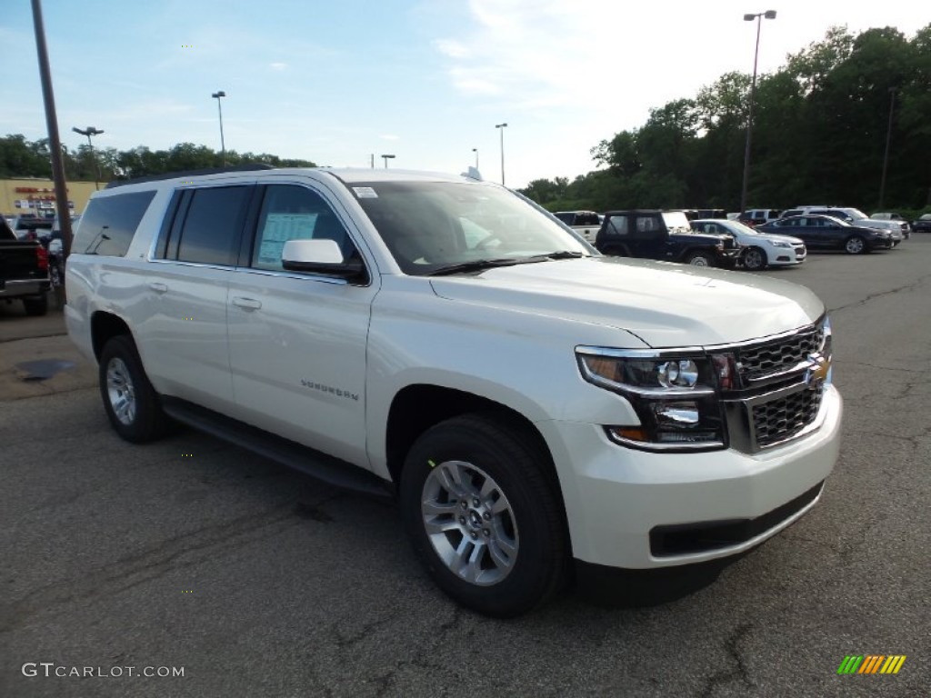 2015 Suburban LT 4WD - White Diamond Tricoat / Jet Black photo #3