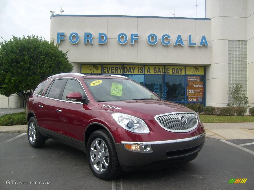 2008 Enclave CXL - Red Jewel / Cashmere/Cocoa photo #1