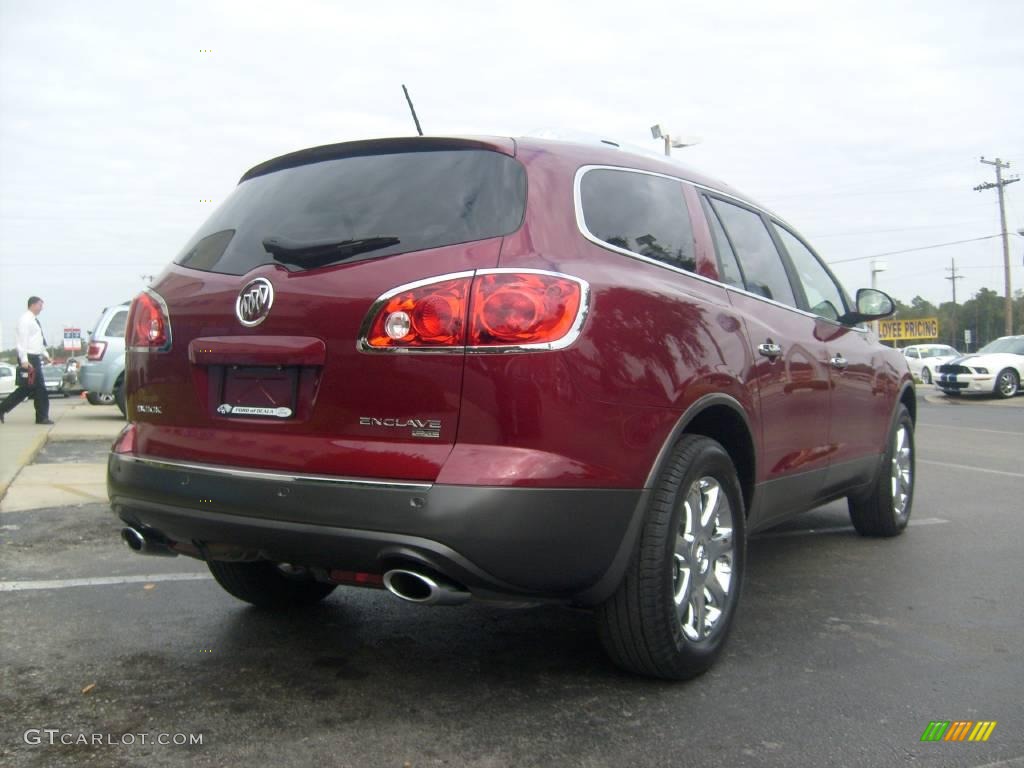 2008 Enclave CXL - Red Jewel / Cashmere/Cocoa photo #3