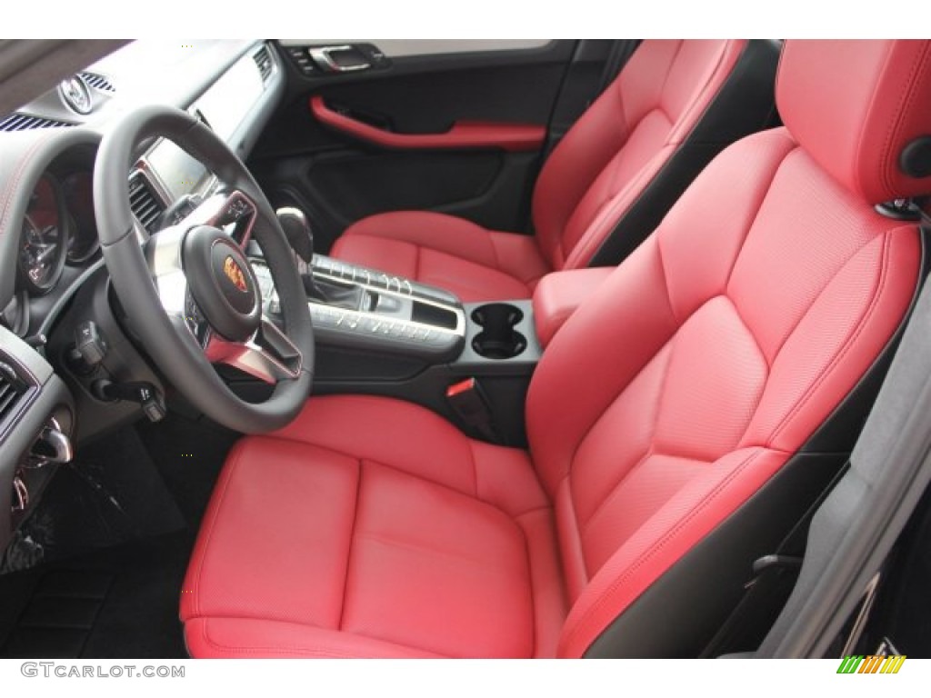 Black/Garnet Red Interior 2015 Porsche Macan Turbo Photo #104952732