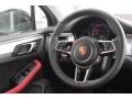 Black/Garnet Red 2015 Porsche Macan Turbo Steering Wheel