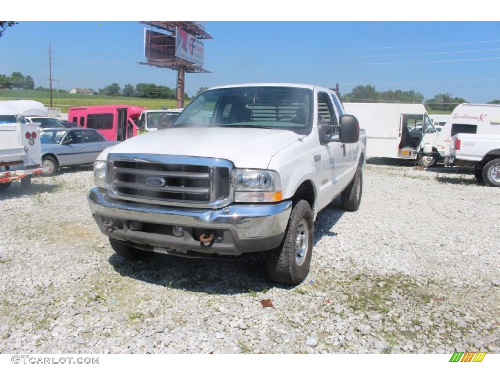 2004 F250 Super Duty XLT SuperCab 4x4 - Oxford White / Medium Flint photo #4