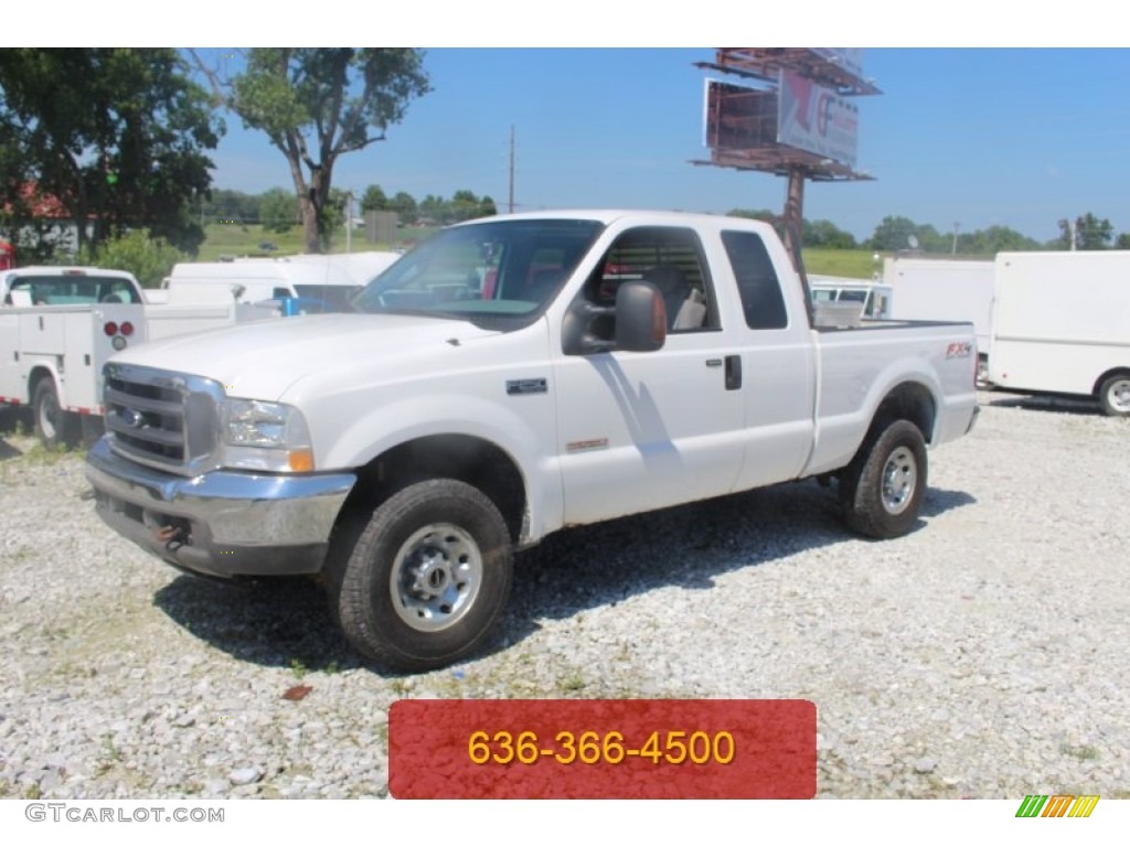 2004 F250 Super Duty XLT SuperCab 4x4 - Oxford White / Medium Flint photo #28