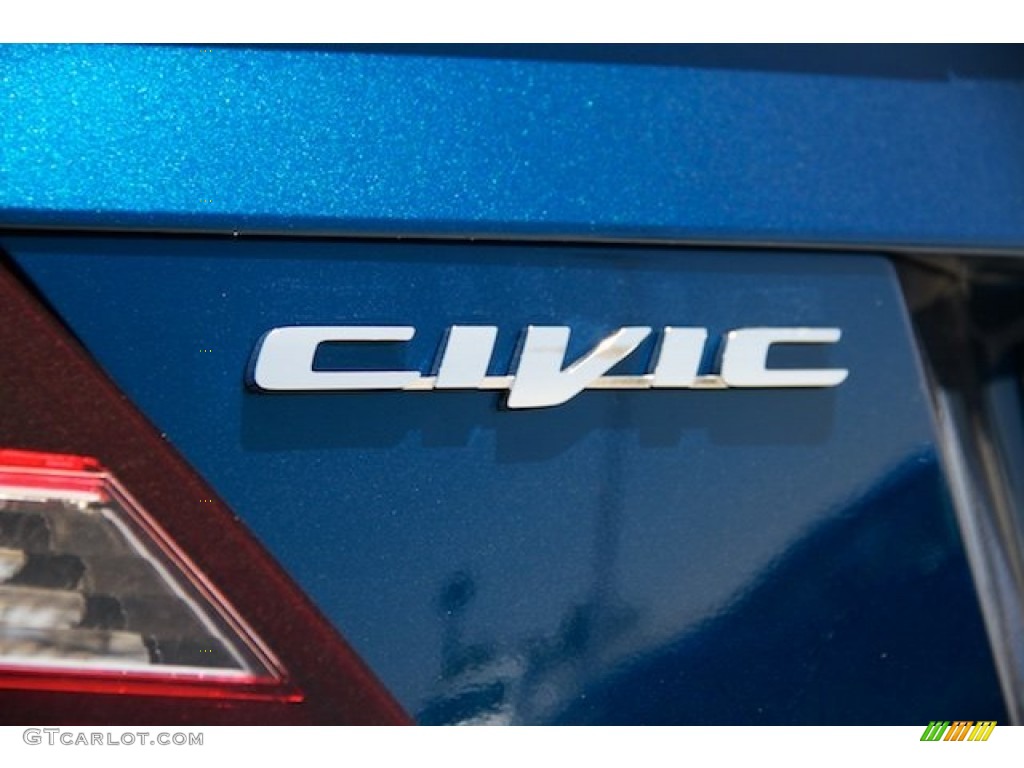 2015 Civic EX-L Coupe - Dyno Blue Pearl / Gray photo #3
