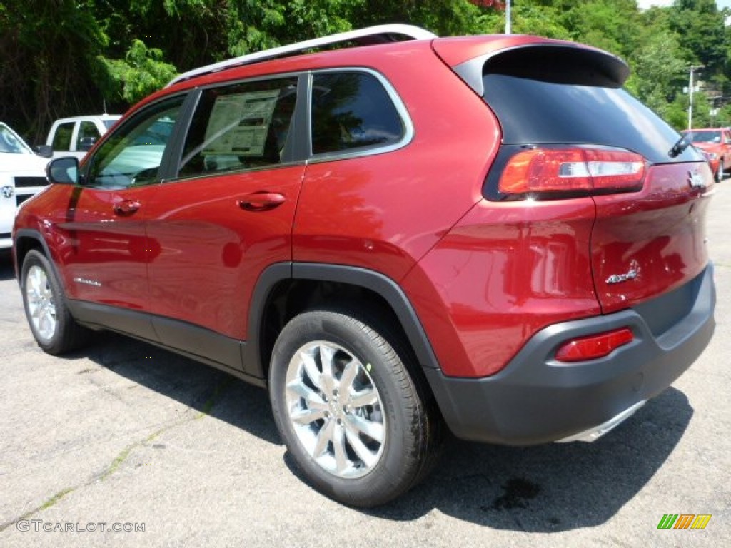 2015 Cherokee Limited 4x4 - Deep Cherry Red Crystal Pearl / Black/Light Frost Beige photo #3