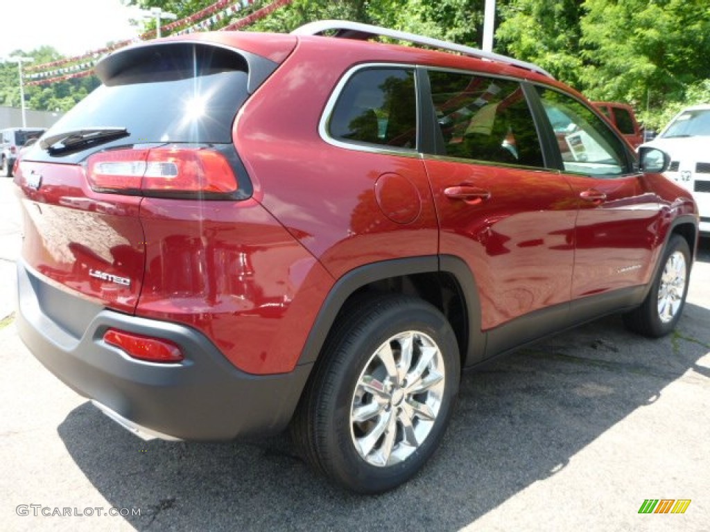 2015 Cherokee Limited 4x4 - Deep Cherry Red Crystal Pearl / Black/Light Frost Beige photo #5