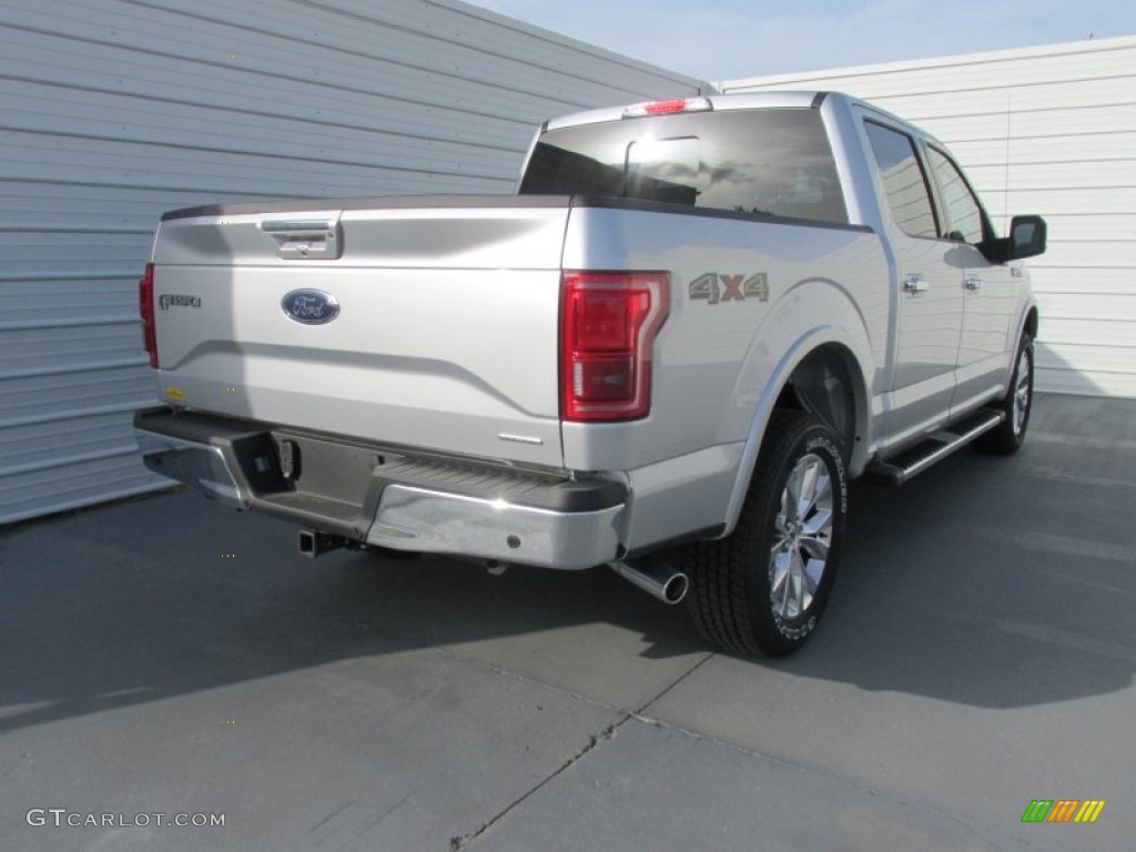 2015 F150 Lariat SuperCrew 4x4 - Ingot Silver Metallic / Black photo #4