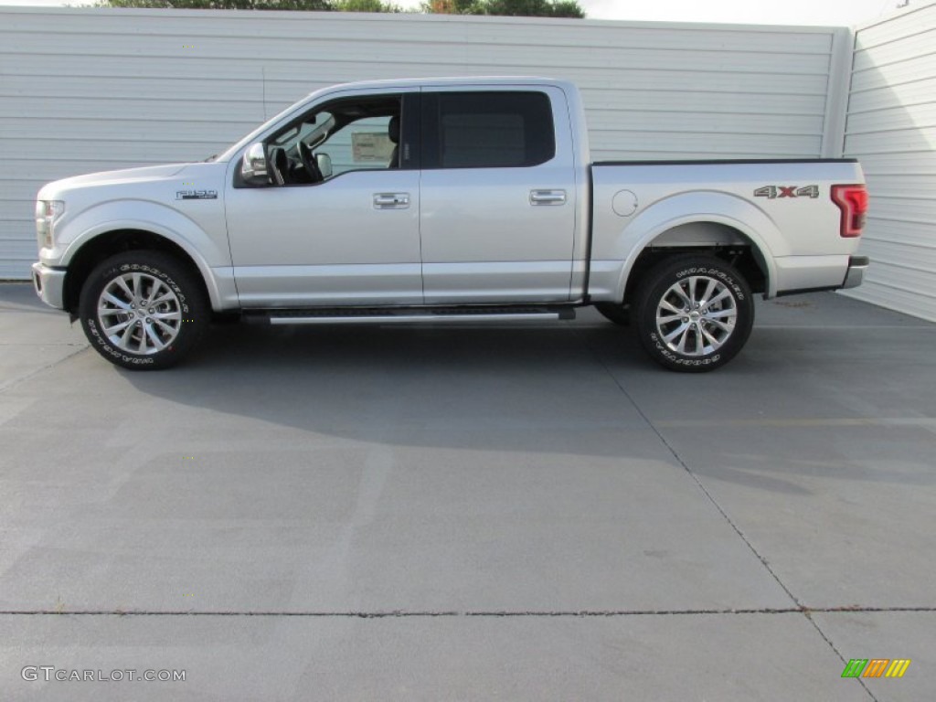 2015 F150 Lariat SuperCrew 4x4 - Ingot Silver Metallic / Black photo #6