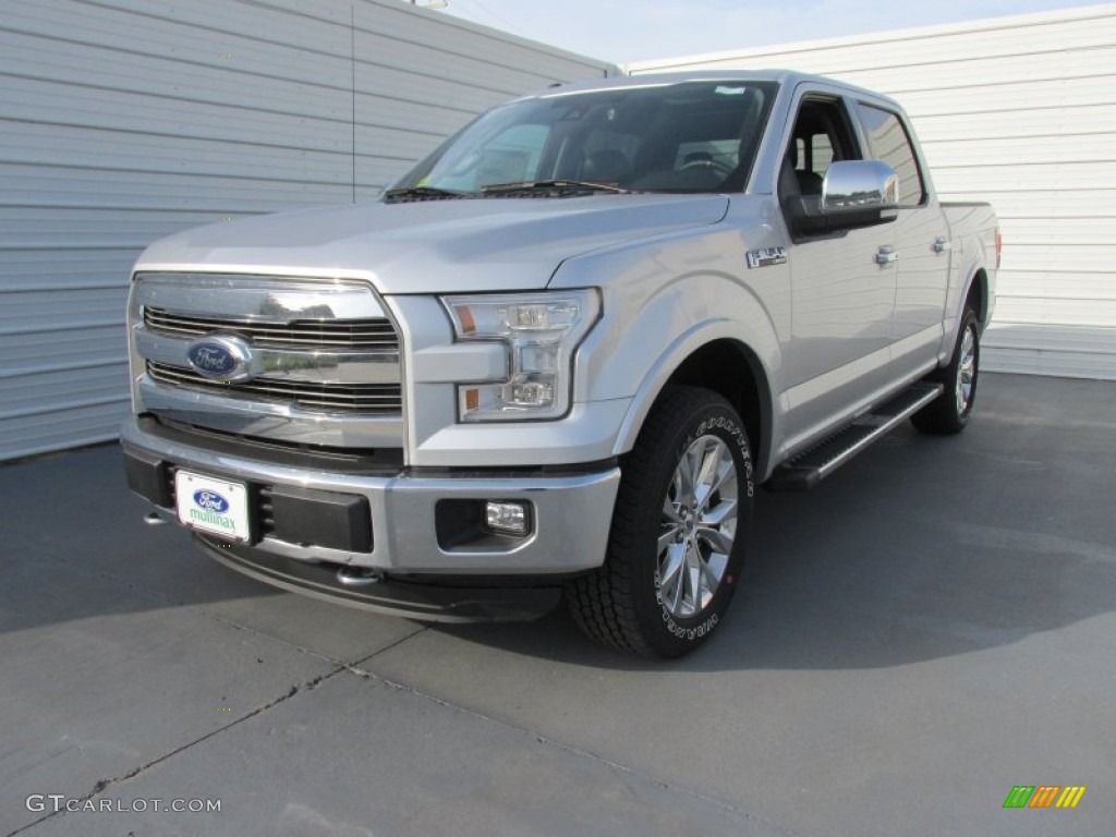 2015 F150 Lariat SuperCrew 4x4 - Ingot Silver Metallic / Black photo #7