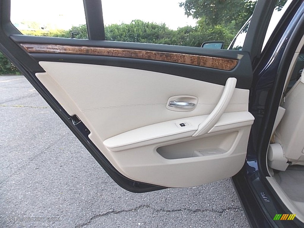 2008 5 Series 535xi Sports Wagon - Monaco Blue Metallic / Cream Beige Dakota Leather photo #15
