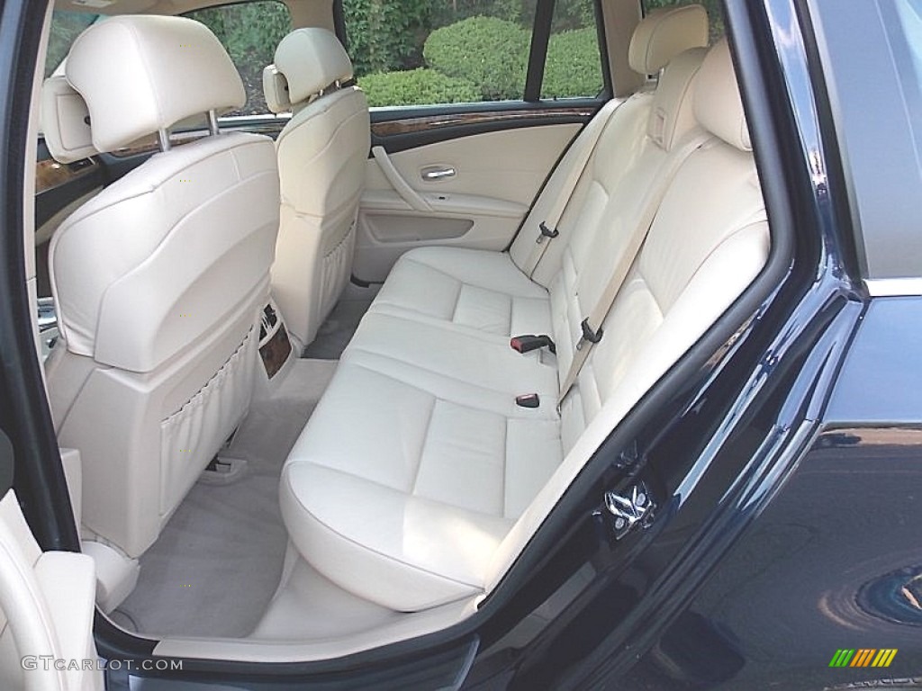 2008 5 Series 535xi Sports Wagon - Monaco Blue Metallic / Cream Beige Dakota Leather photo #17