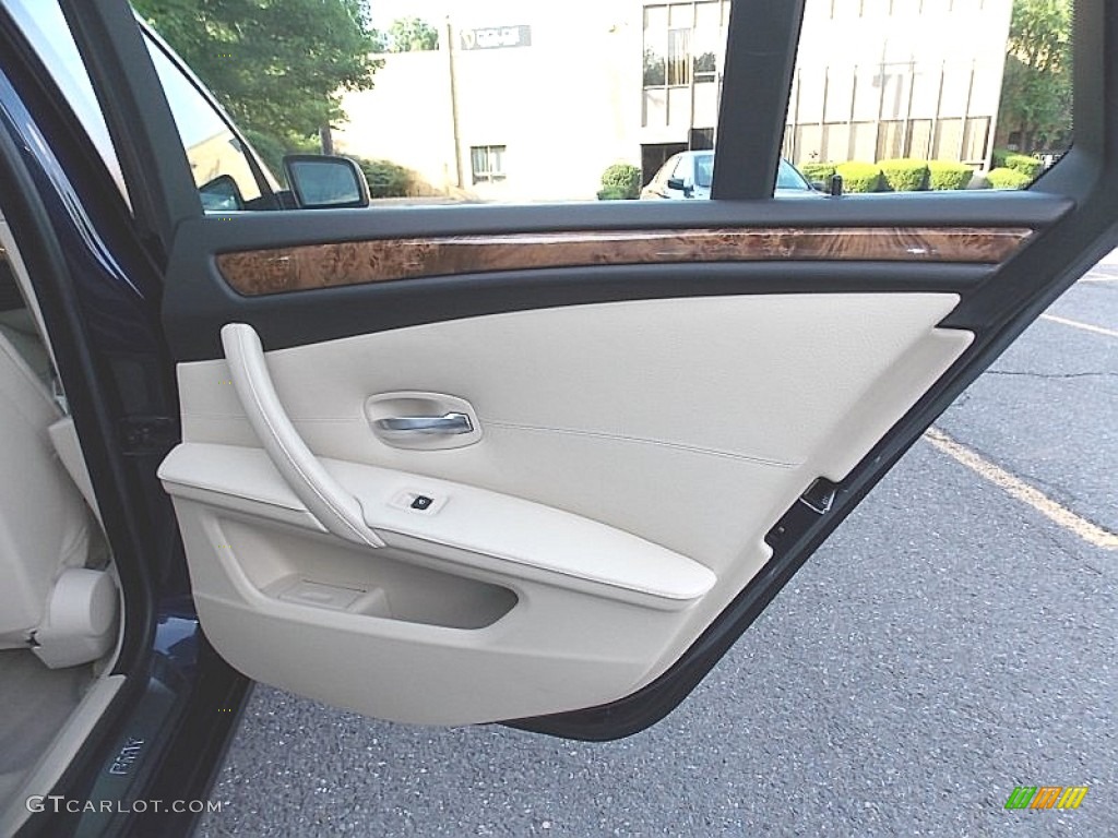2008 5 Series 535xi Sports Wagon - Monaco Blue Metallic / Cream Beige Dakota Leather photo #22