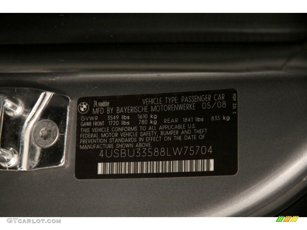 2008 Z4 3.0i Roadster - Space Grey Metallic / Black photo #17