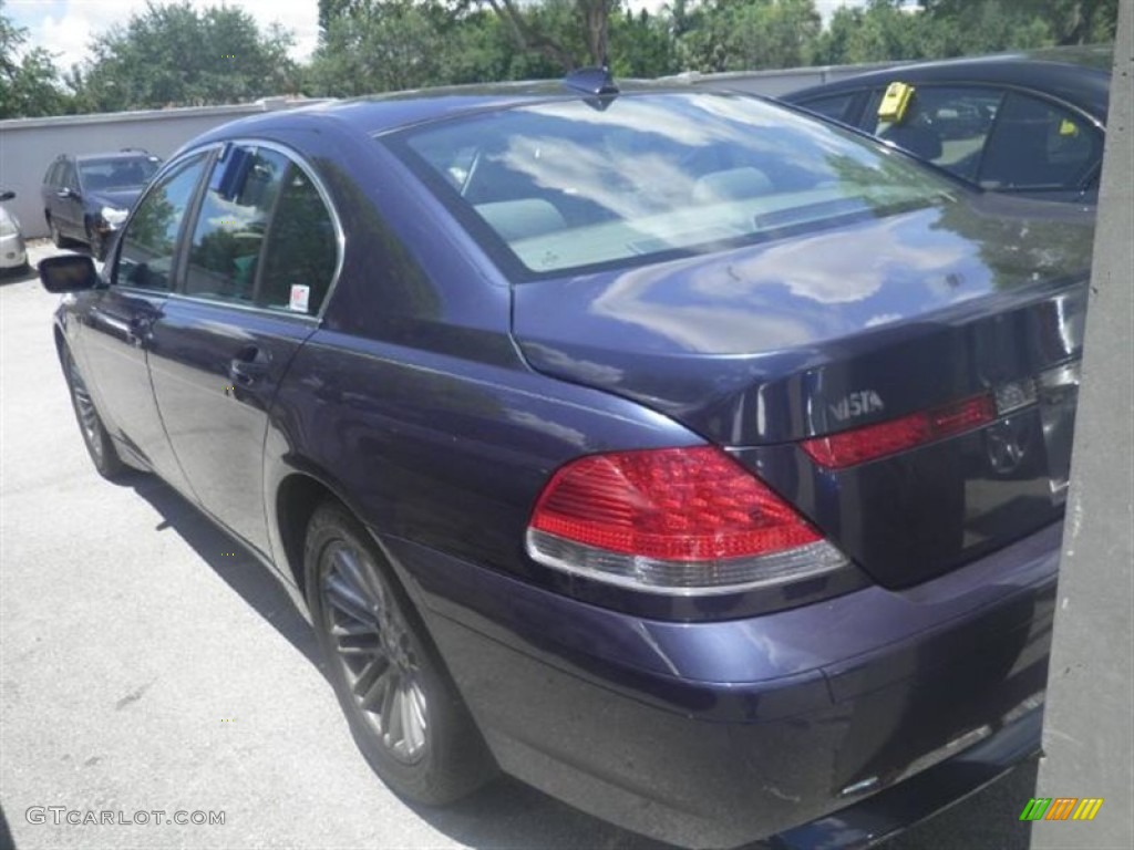 2004 7 Series 745i Sedan - Orient Blue Metallic / Basalt Grey/Stone Green photo #6