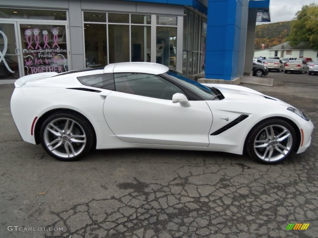 2015 Corvette Stingray Coupe - Arctic White / Adrenaline Red photo #6