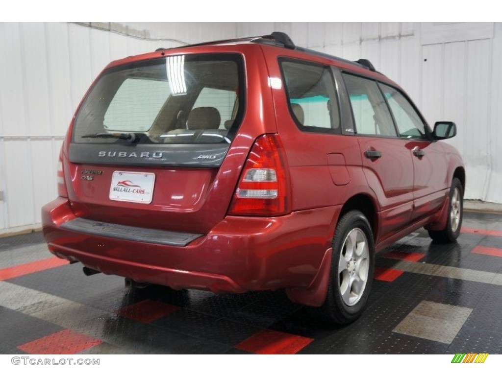 2003 Forester 2.5 XS - Cayenne Red Pearl / Beige photo #8