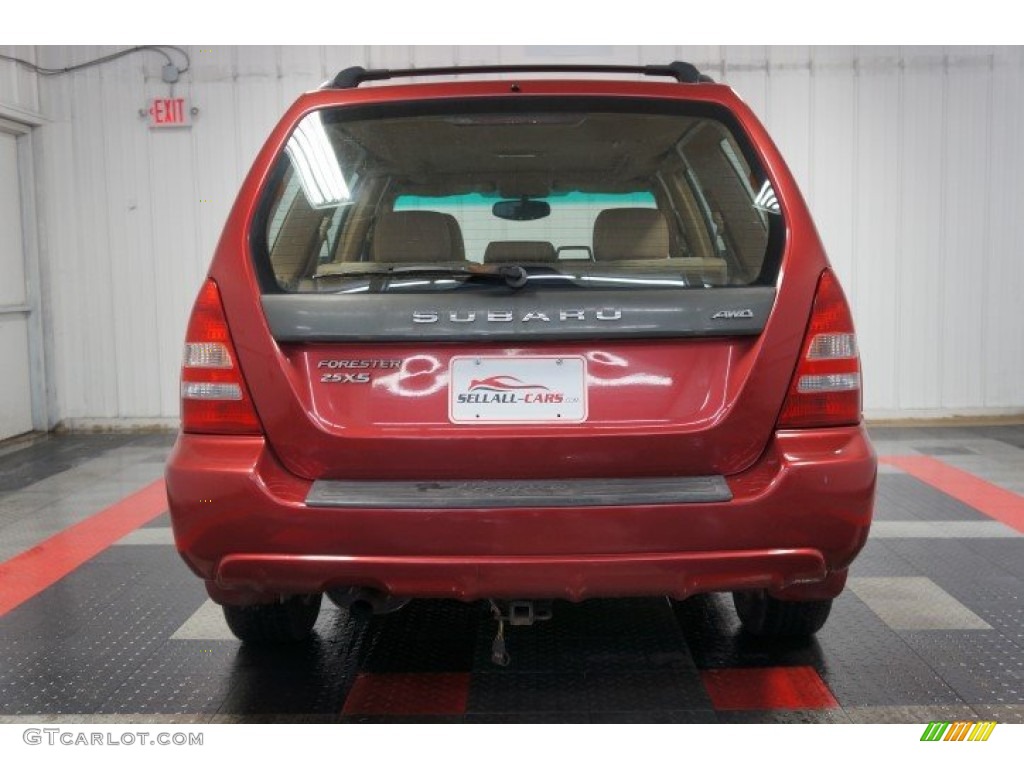 2003 Forester 2.5 XS - Cayenne Red Pearl / Beige photo #9