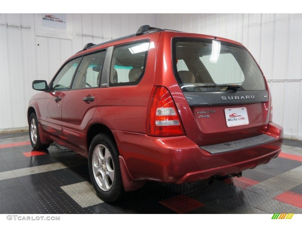 2003 Forester 2.5 XS - Cayenne Red Pearl / Beige photo #10