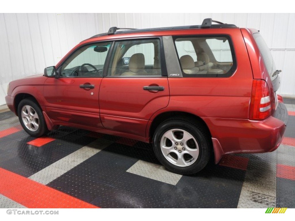 2003 Forester 2.5 XS - Cayenne Red Pearl / Beige photo #11