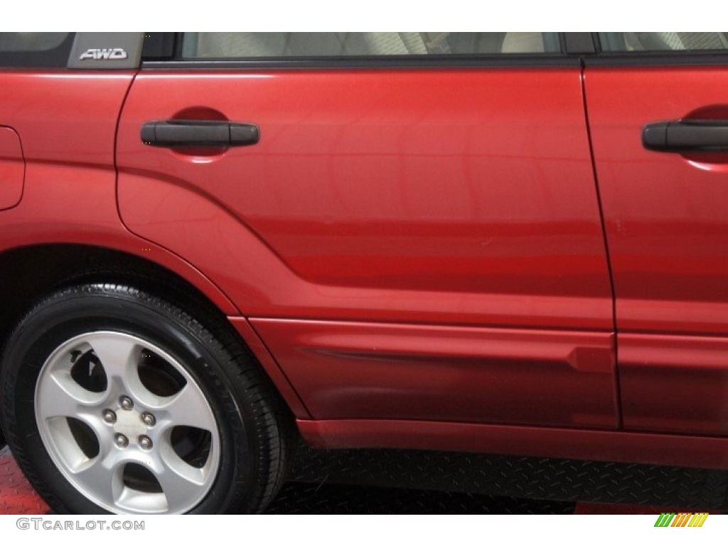 2003 Forester 2.5 XS - Cayenne Red Pearl / Beige photo #48