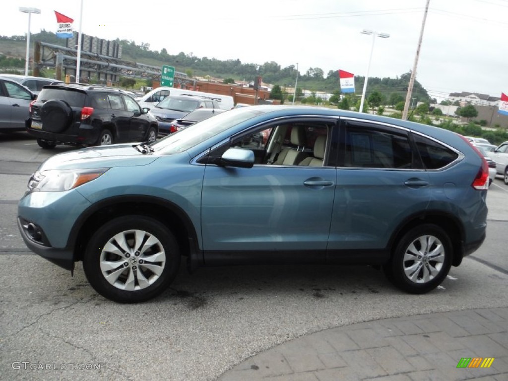 2013 CR-V EX AWD - Mountain Air Metallic / Beige photo #7