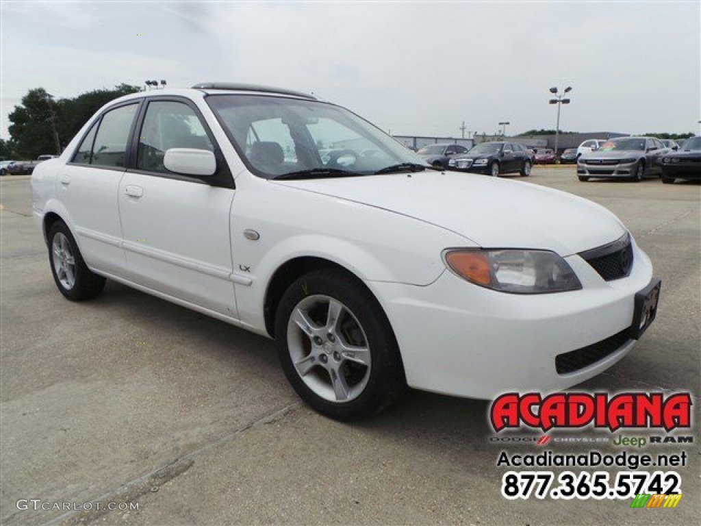 2003 Protege DX - Pure White / Beige photo #8