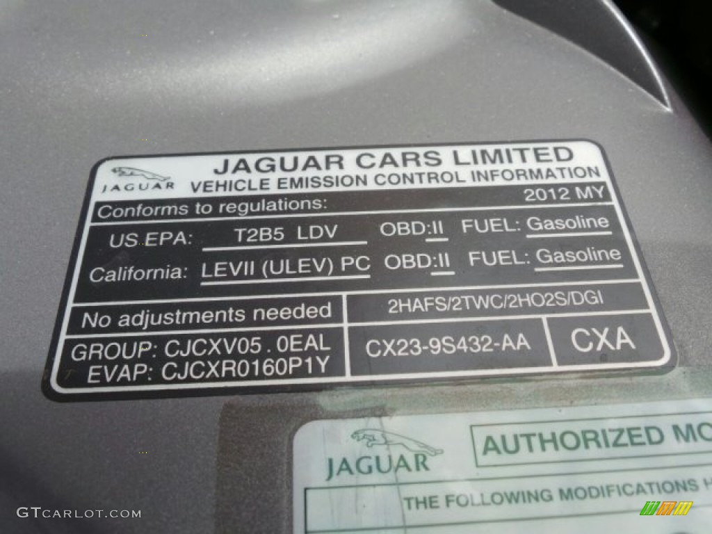 2012 XK XK Coupe - Lunar Grey Metallic / Warm Charcoal/Warm Charcoal photo #59