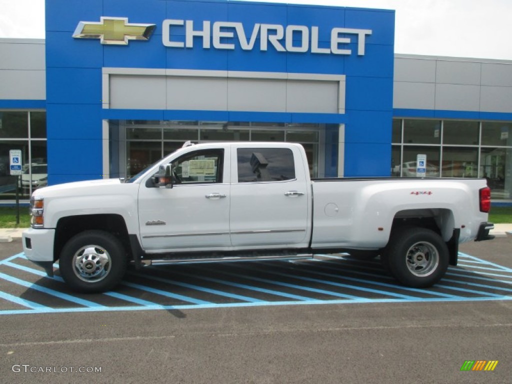 Summit White 2015 Chevrolet Silverado 3500HD High Country Crew Cab Dual Rear Wheel 4x4 Exterior Photo #105009571
