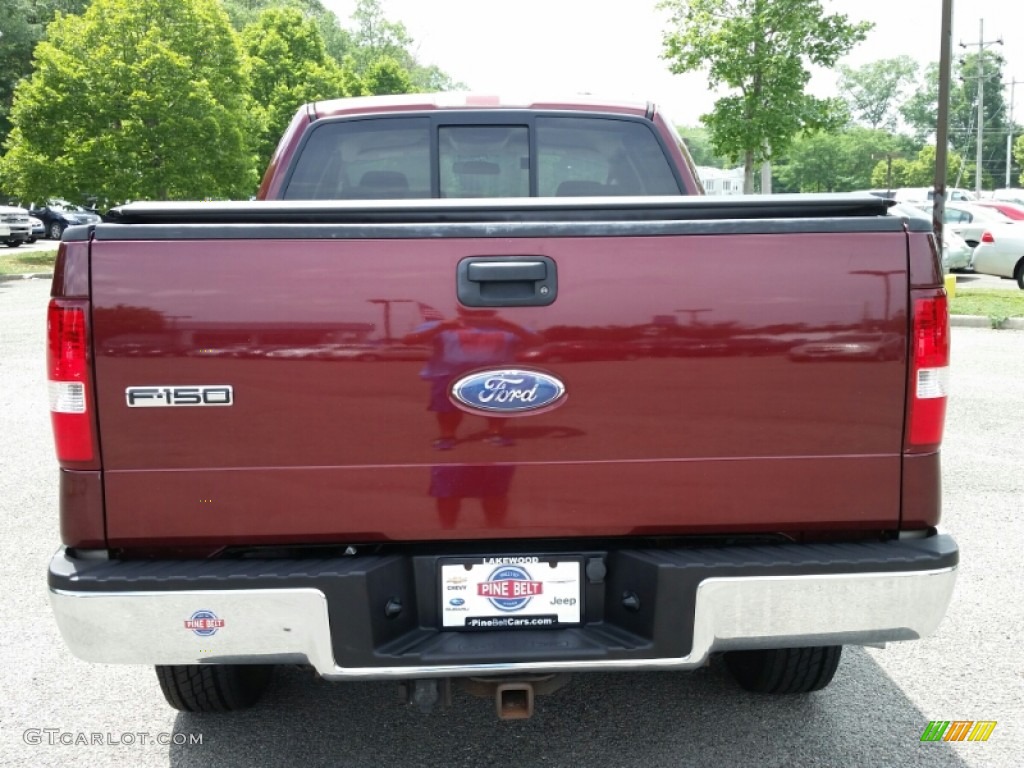 2006 F150 XLT SuperCab 4x4 - Dark Toreador Red Metallic / Tan photo #9