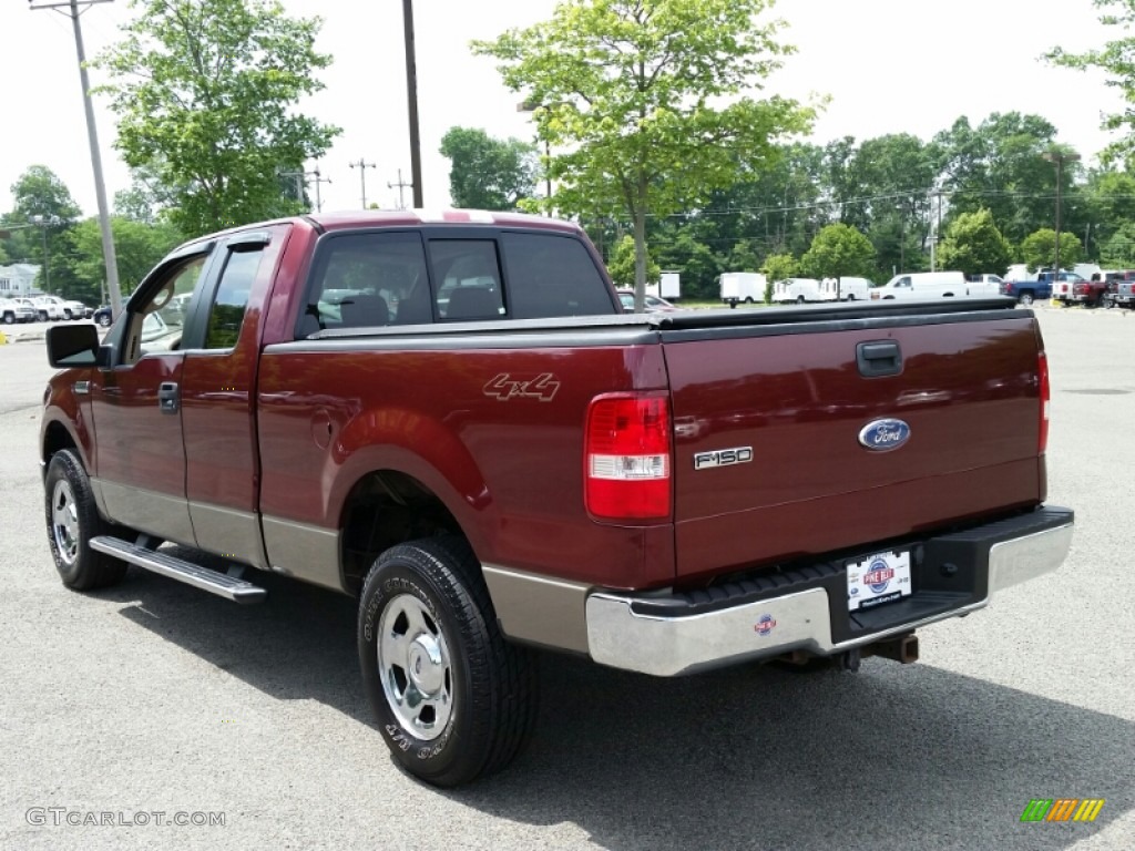 2006 F150 XLT SuperCab 4x4 - Dark Toreador Red Metallic / Tan photo #12