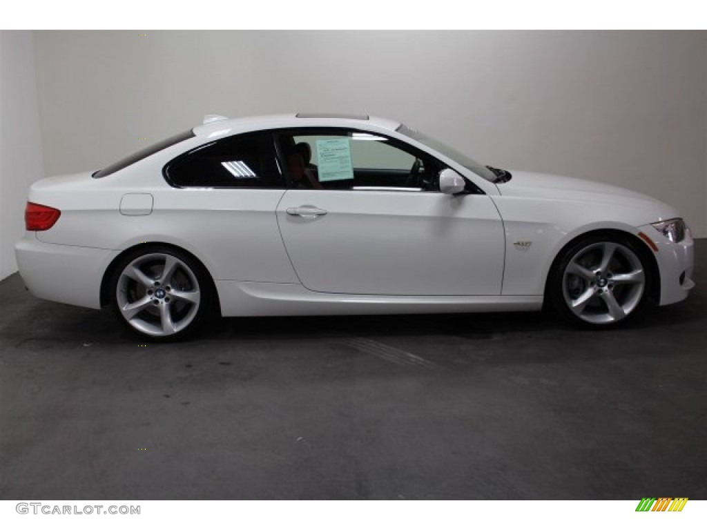 2013 3 Series 335i Coupe - Alpine White / Coral Red/Black photo #2