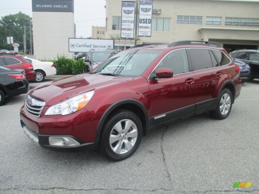 2012 Outback 3.6R Limited - Ruby Red Pearl / Off Black photo #2