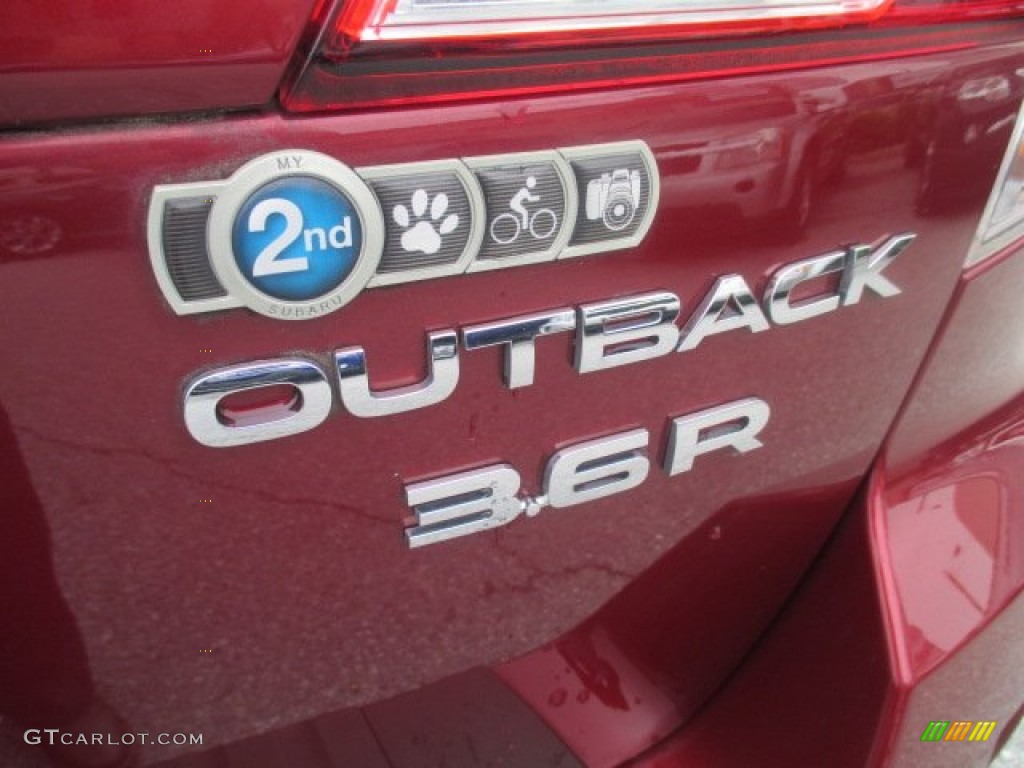 2012 Outback 3.6R Limited - Ruby Red Pearl / Off Black photo #44