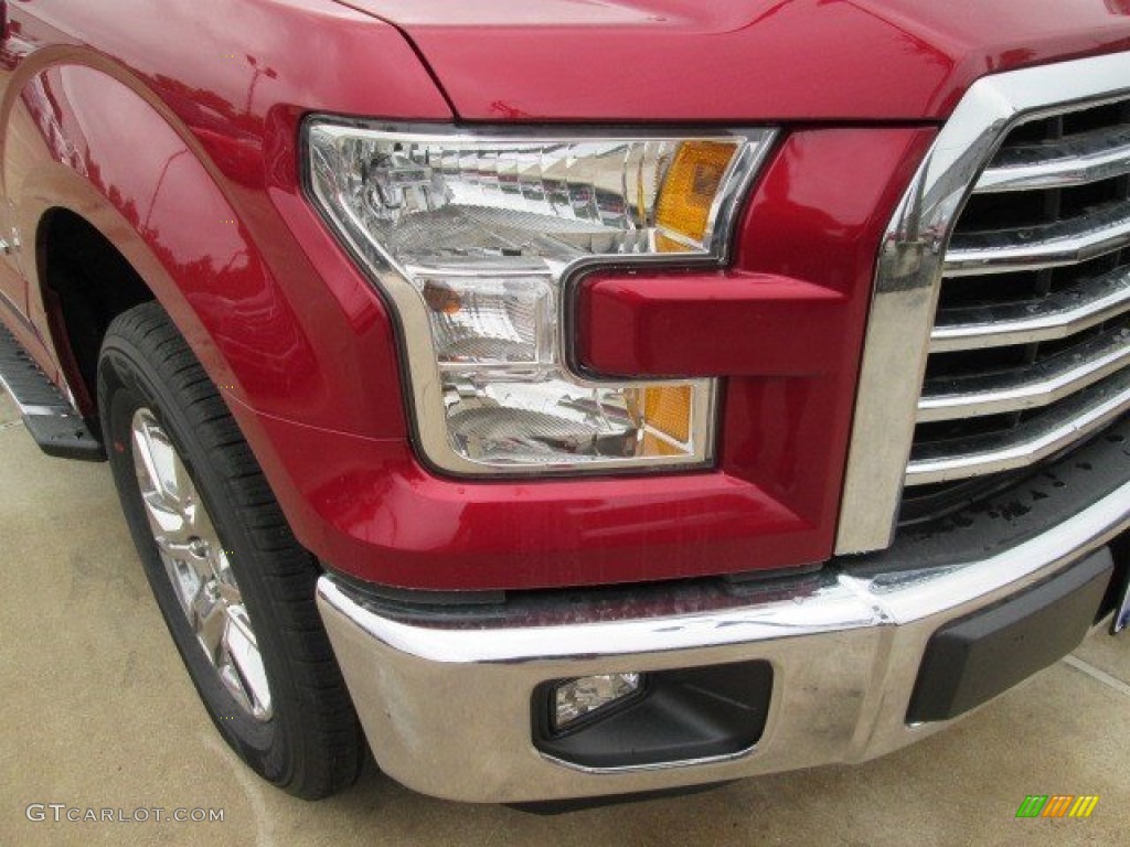 2015 F150 XLT SuperCrew - Ruby Red Metallic / Medium Earth Gray photo #3