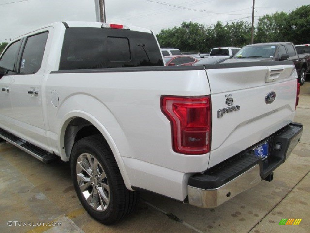 2015 F150 Lariat SuperCrew - White Platinum Tricoat / Medium Light Camel photo #4