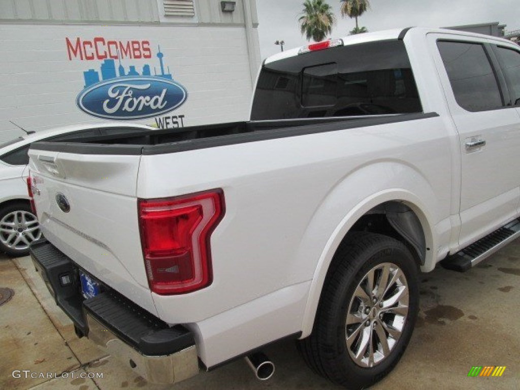 2015 F150 Lariat SuperCrew - White Platinum Tricoat / Medium Light Camel photo #9