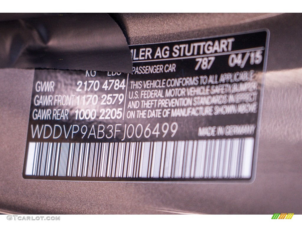 2015 B Color Code 787 for Mountain Grey Metallic Photo #105026415