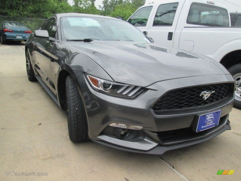 2015 Mustang EcoBoost Coupe - Magnetic Metallic / Ebony photo #1
