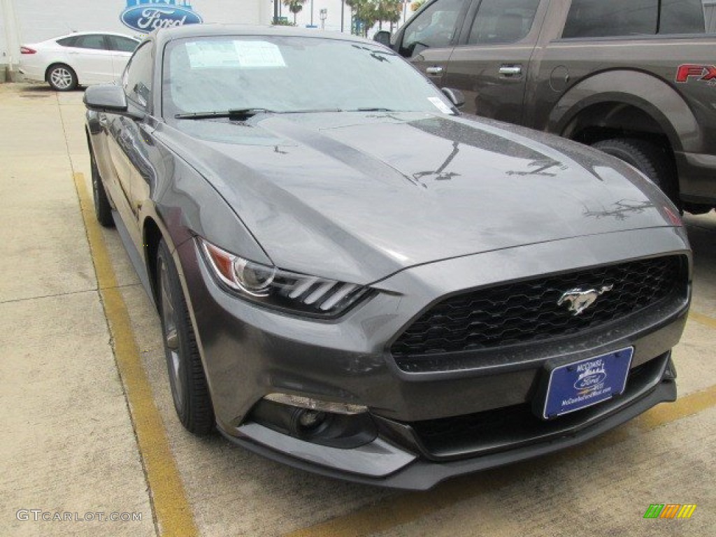 2015 Mustang EcoBoost Premium Coupe - Magnetic Metallic / Ebony photo #1