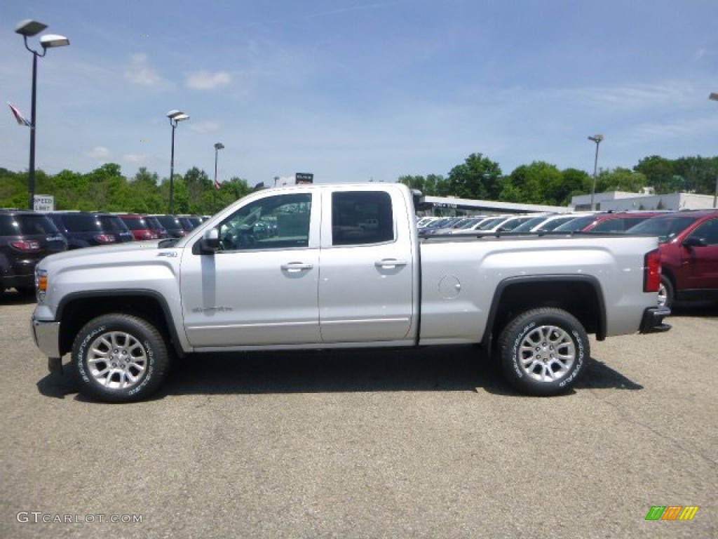 2015 Sierra 1500 SLE Double Cab 4x4 - Quicksilver Metallic / Jet Black photo #2
