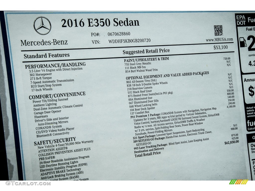 2016 E 350 Sedan - Steel Grey Metallic / Black photo #11