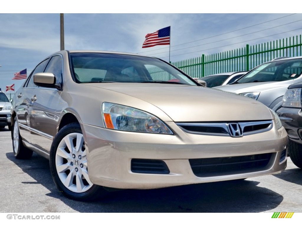 2007 Accord EX-L V6 Sedan - Desert Mist Metallic / Ivory photo #1
