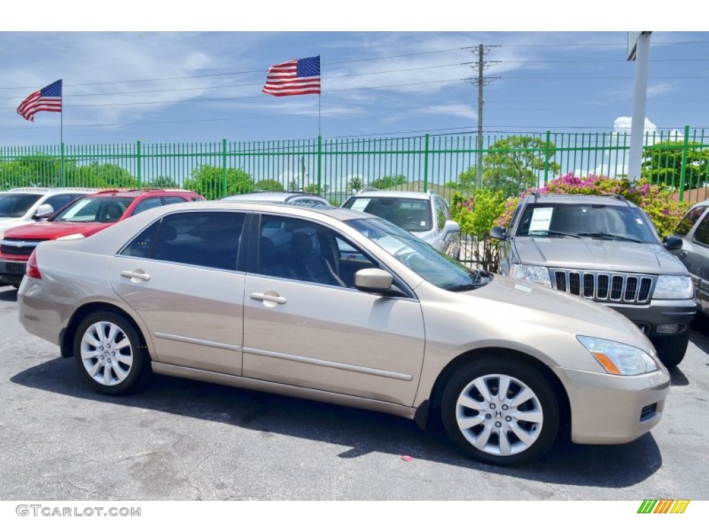 2007 Accord EX-L V6 Sedan - Desert Mist Metallic / Ivory photo #6