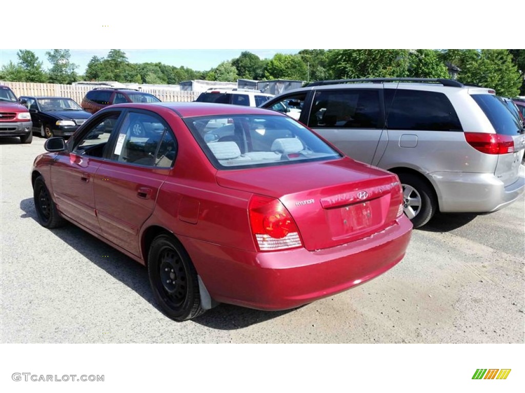 2005 Elantra GLS Sedan - Electric Red Metallic / Gray photo #3