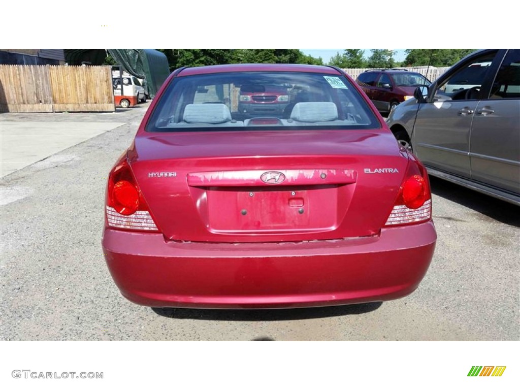 2005 Elantra GLS Sedan - Electric Red Metallic / Gray photo #4