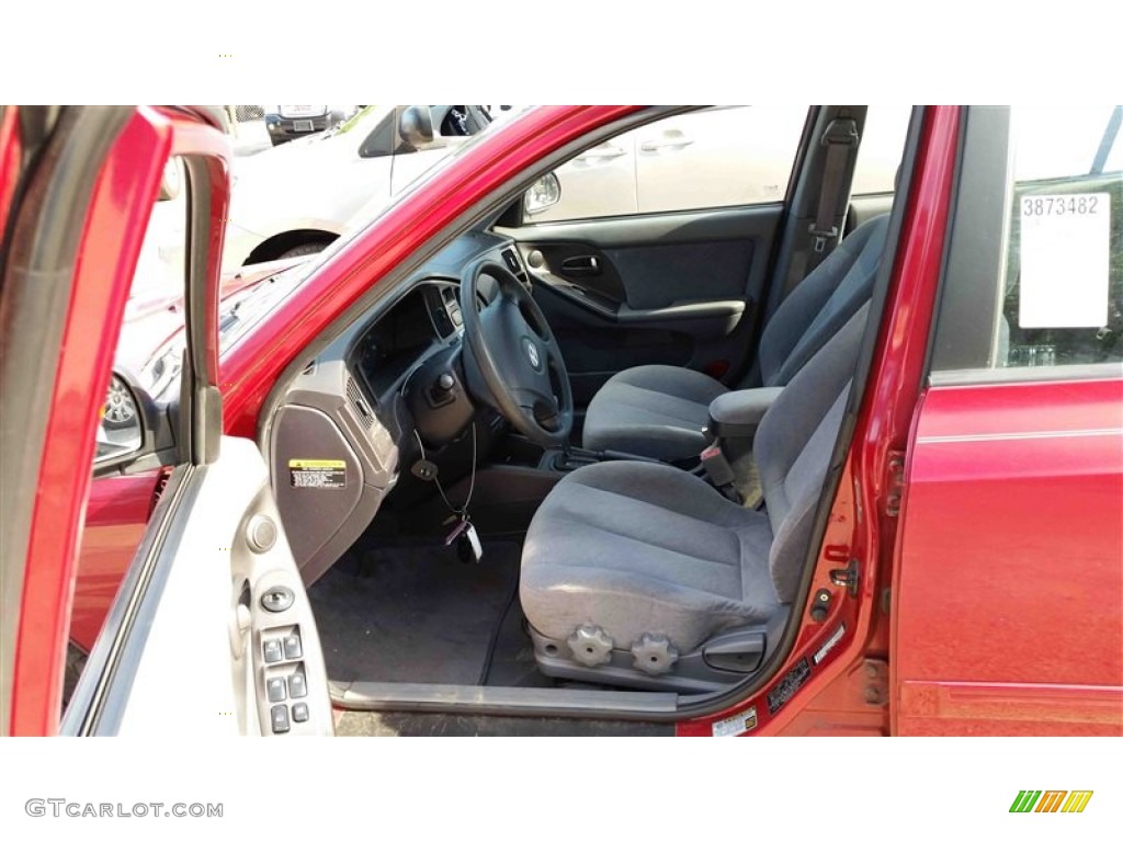 2005 Elantra GLS Sedan - Electric Red Metallic / Gray photo #7