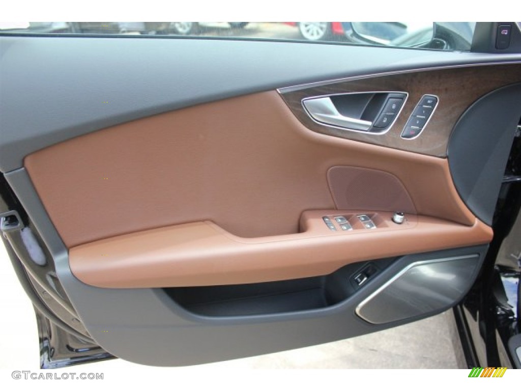 2016 Audi A7 3.0 TFSI Prestige quattro Nougat Brown Door Panel Photo #105043266